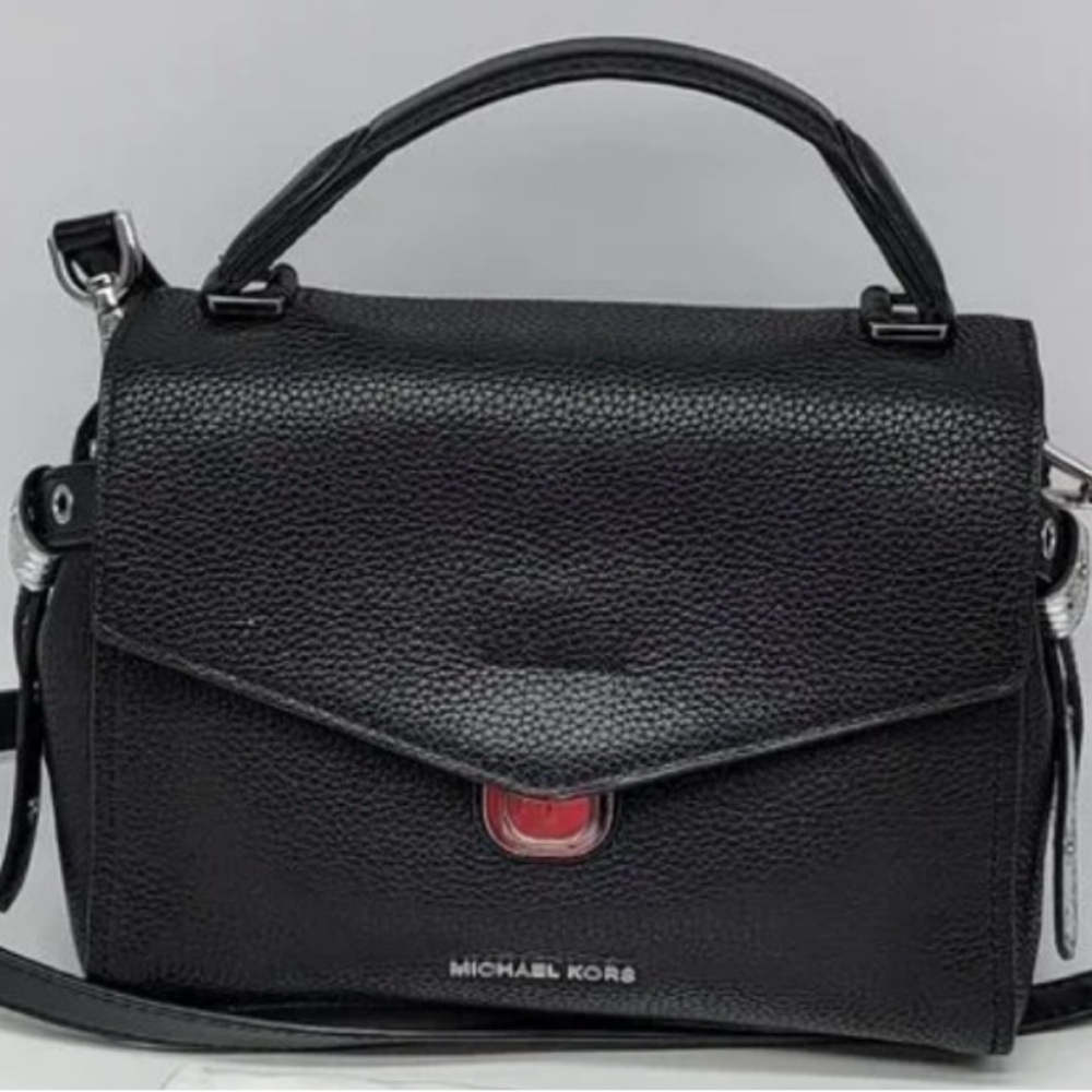 Michael Kors Black Textured Satchel